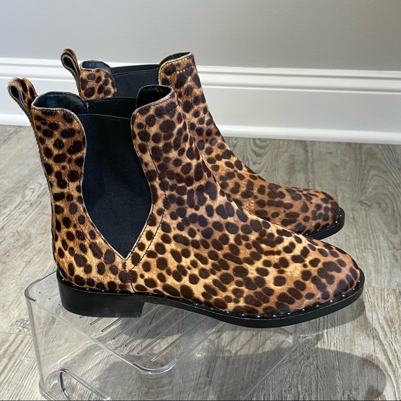 Rebecca Minkoff Sabeen Too Leopard Calf Hair Studded Bootie NWT - Size 8.5 - Picture 2 of 11